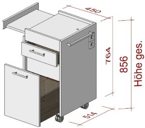 Arbeitstrolly FL bemasst